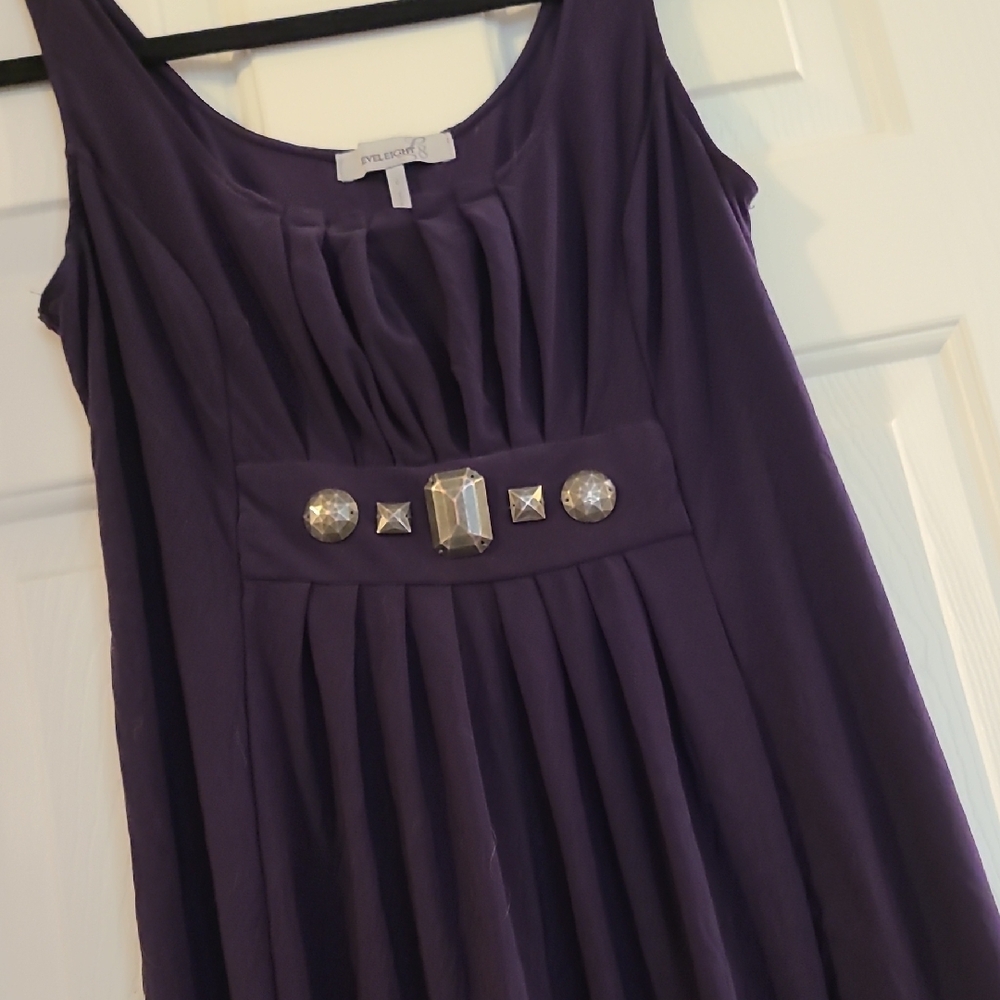 Level Eight Purple Embellished Pleated Sundress